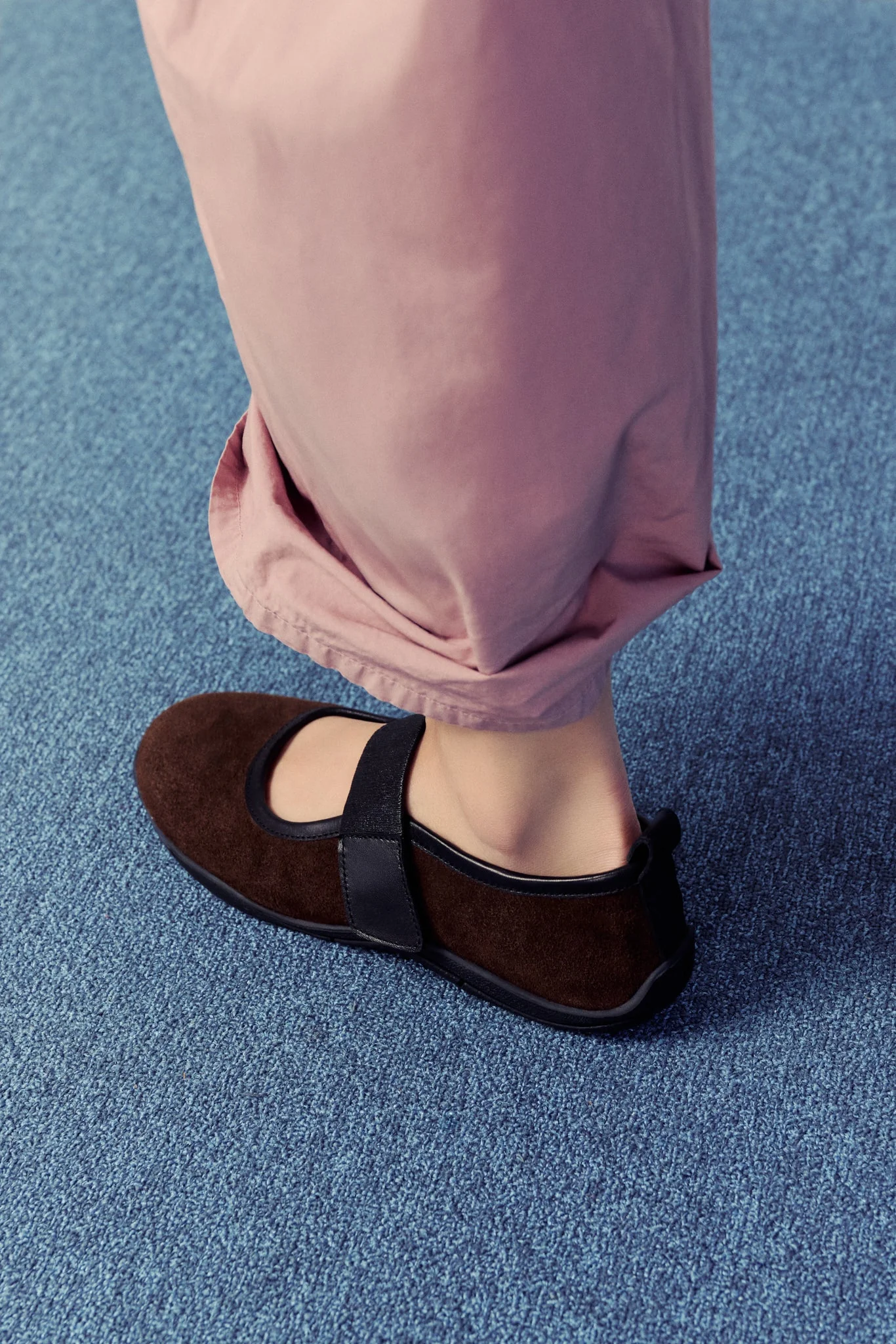 Evora Brown Suede Ballerina - Image 2