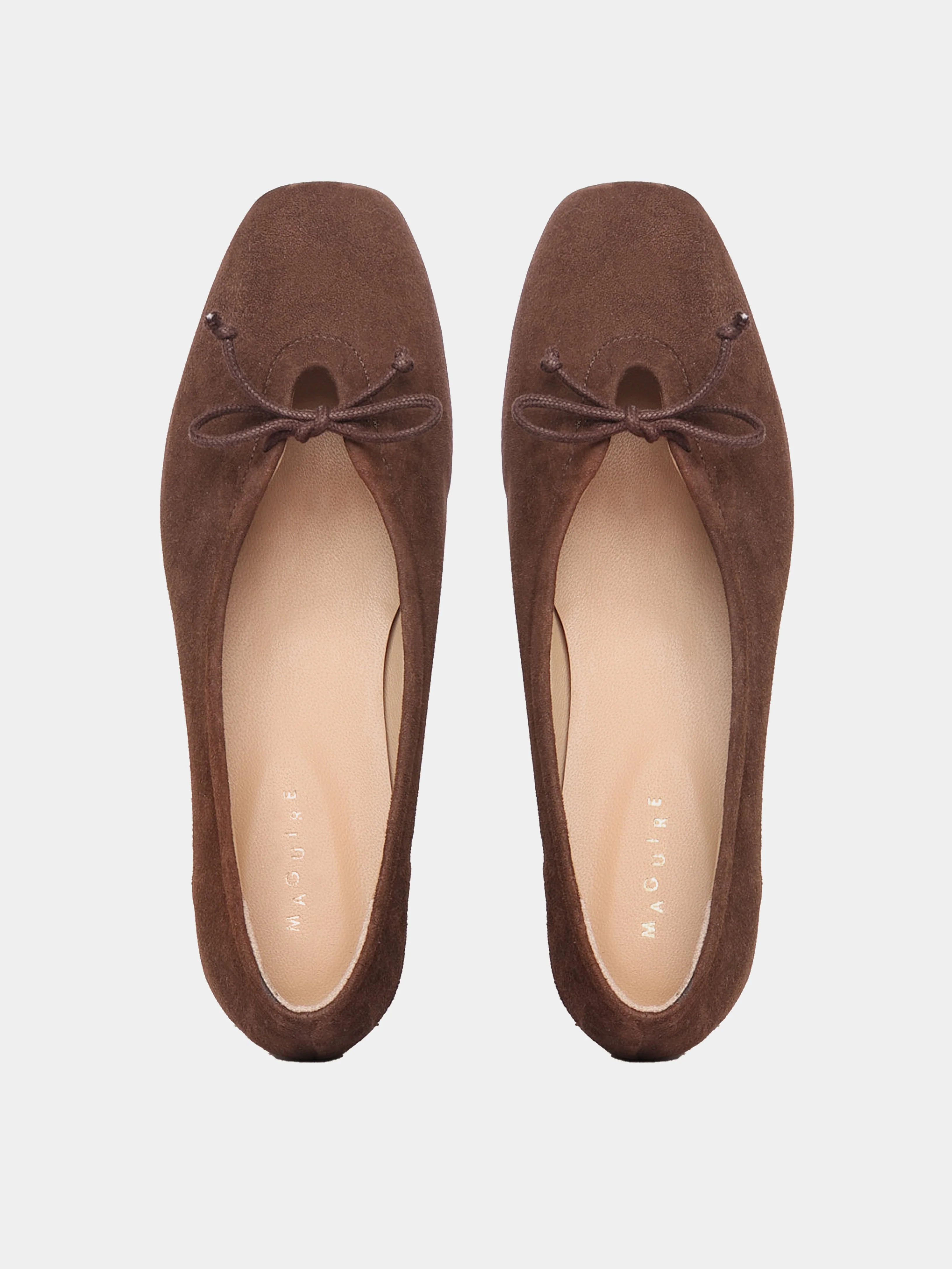 Prato Brown Suede Ballerina - Image 5