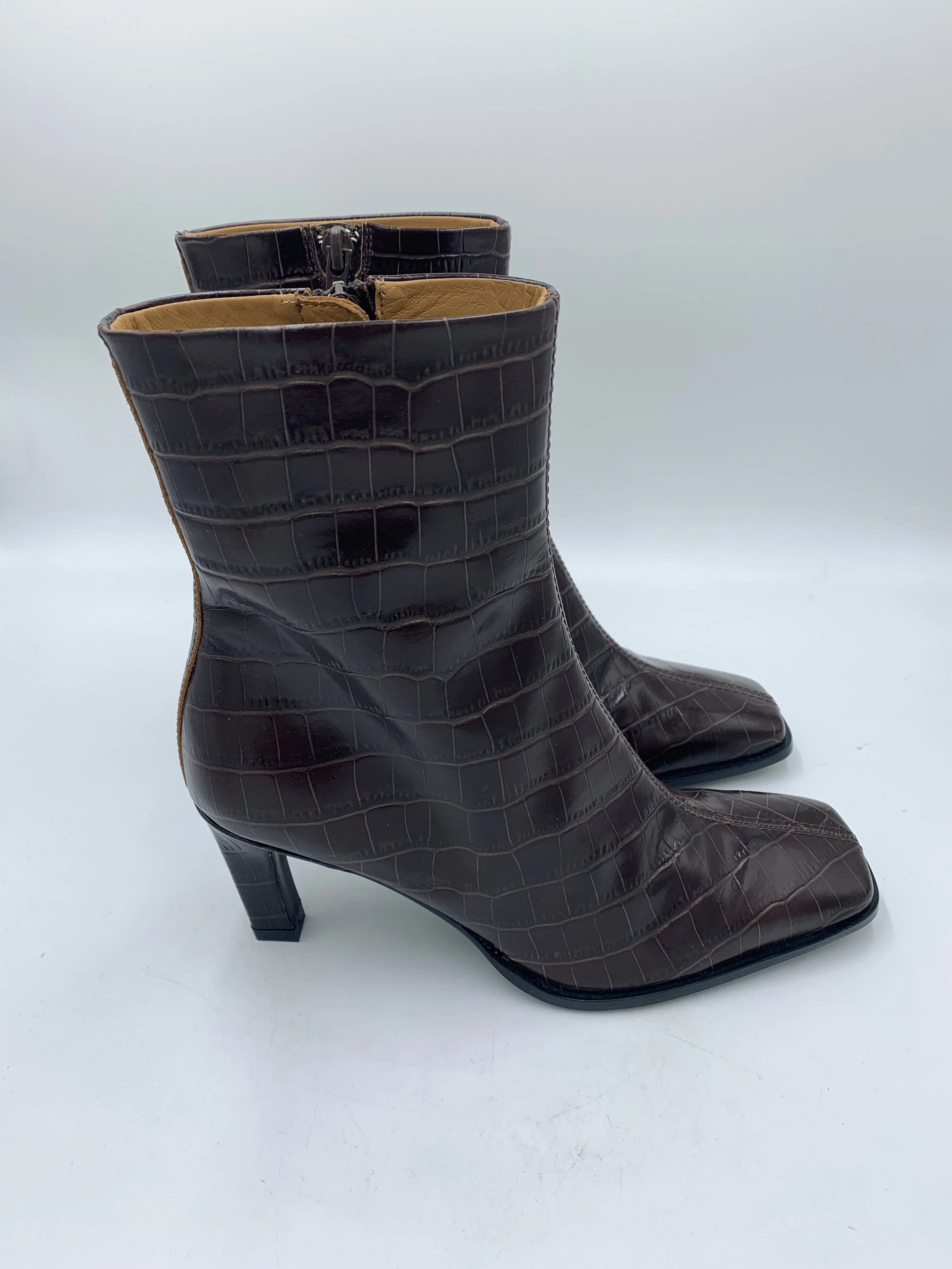 Sample Brown Croc Bootie 38