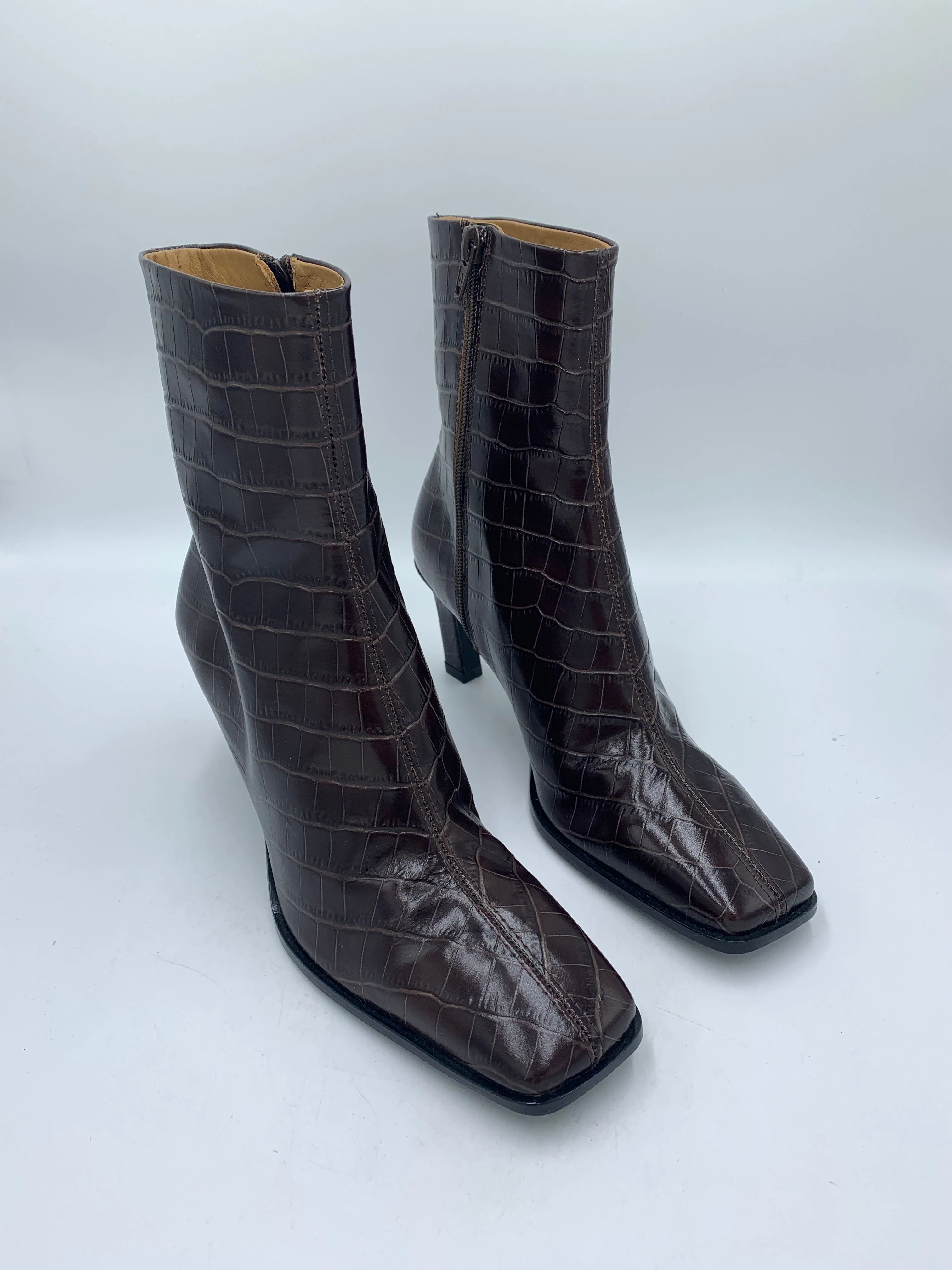 Sample Brown Croc Bootie 38 - Image 2