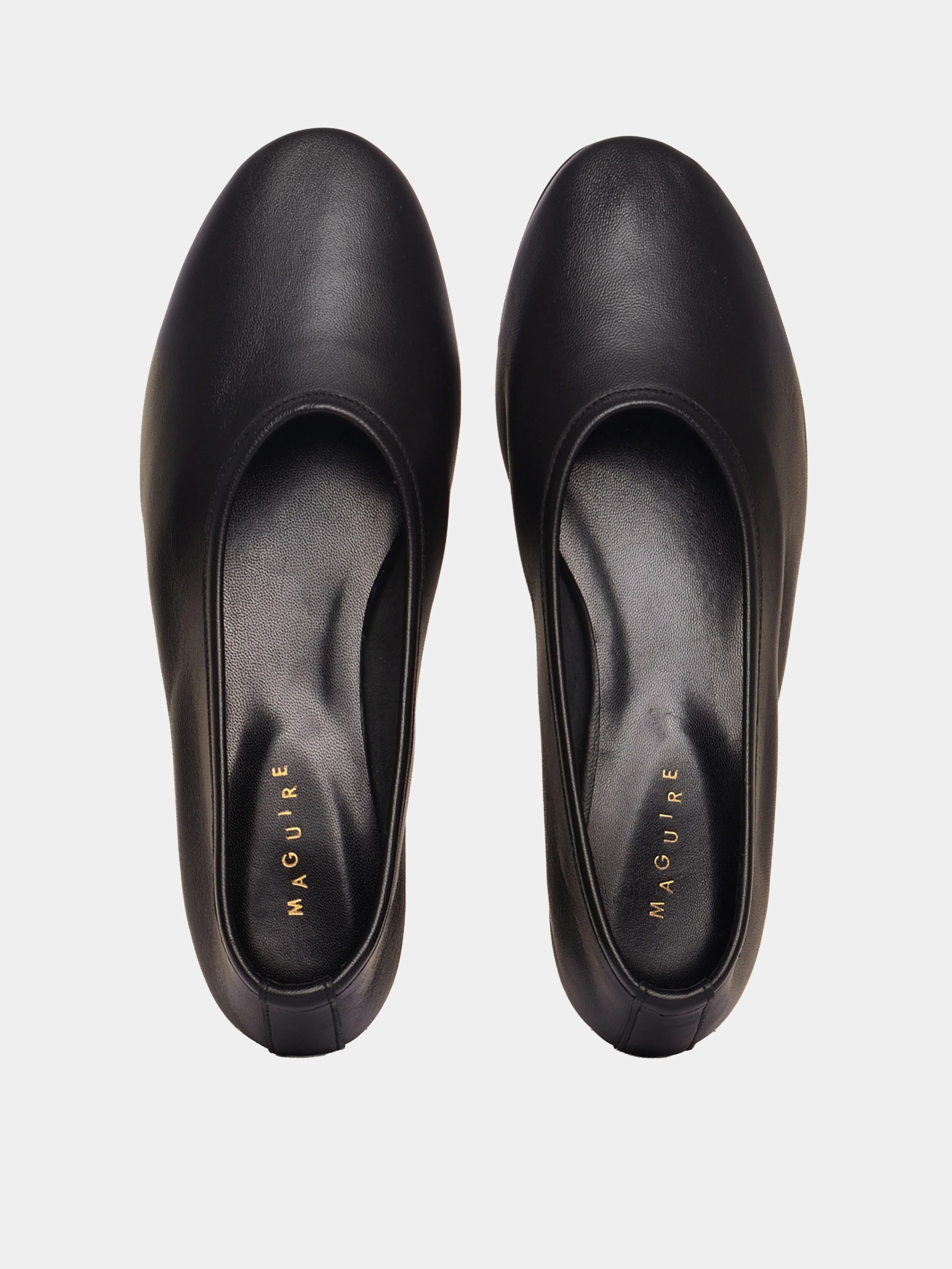 Trofa Black Leather Ballerina - Image 3